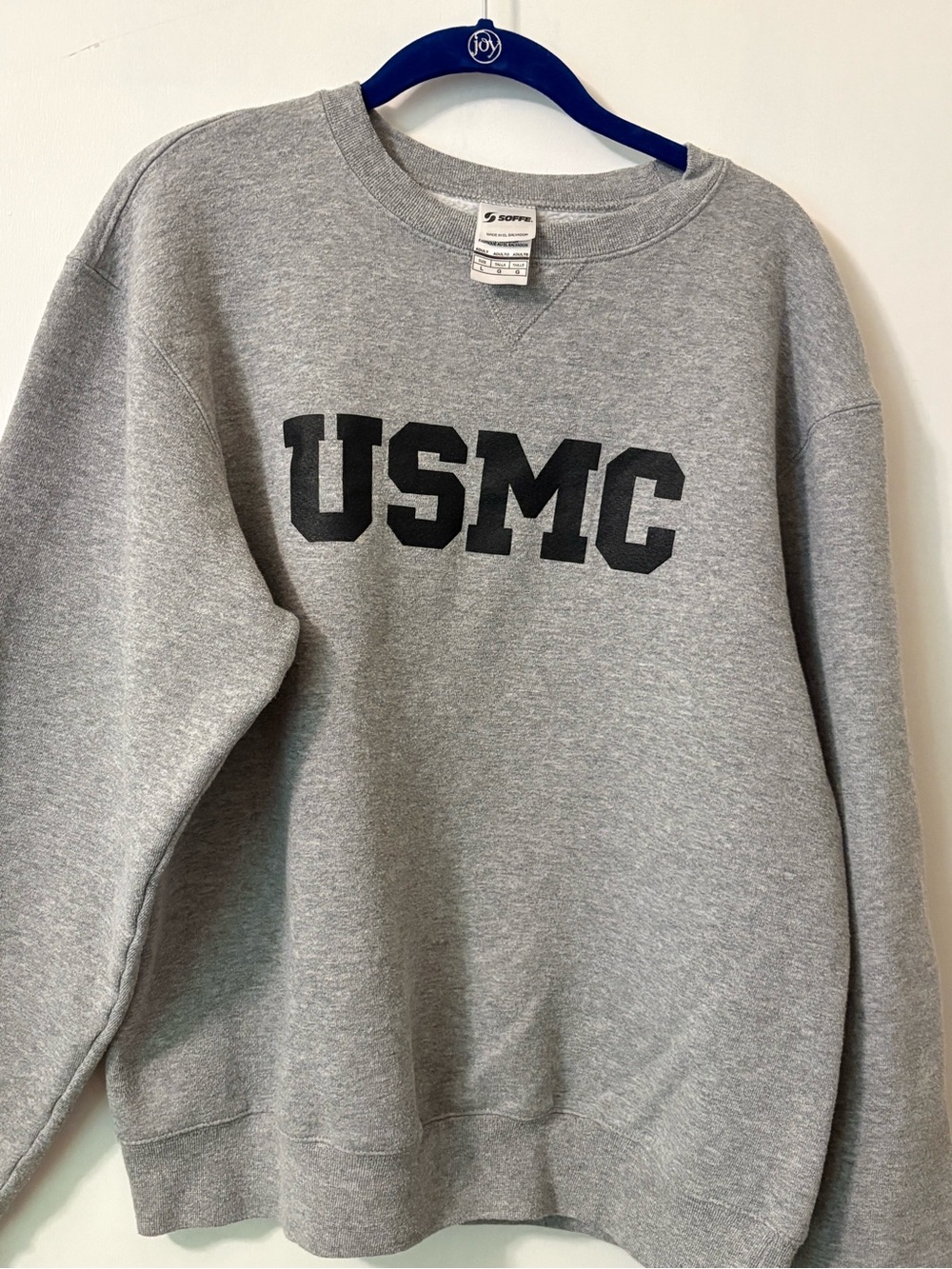 2 USMC marine Soffe Crewneck Sweatshirts 1 grey and 1 black size Lrg $25